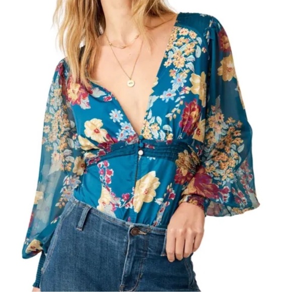 Anthropologie Tops - NWOT Free People Intimately wanderlust floral print bodysuit